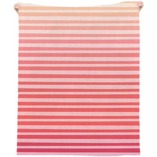 Irregular Striped Ombre Coral Pink