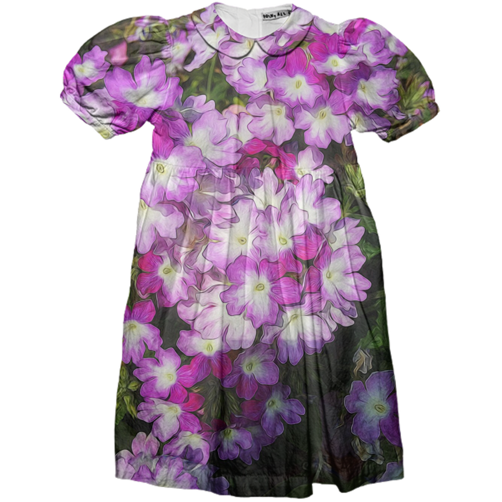 Purple and White Flowers Kids Dress