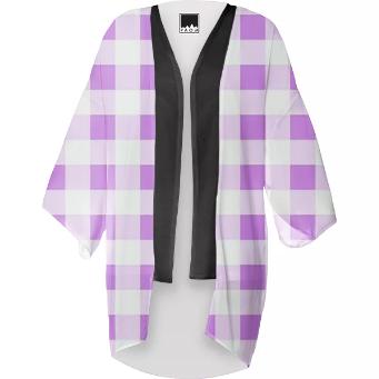 LAVENDER GINGHAM Kimono