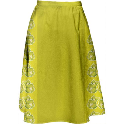 Floral Gold Midi Skirt