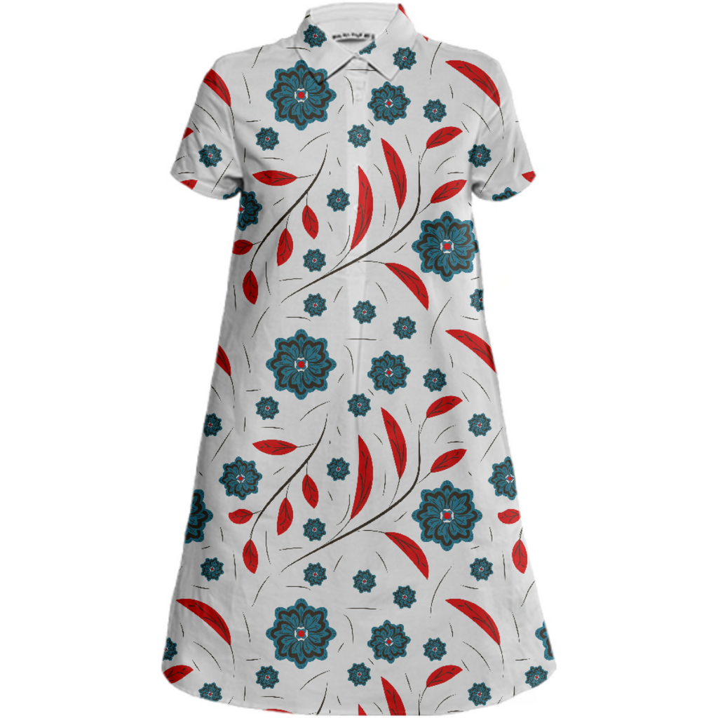 Floral pattern with flowers and leaves