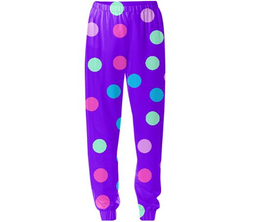 PURPLE POLKADOT SWEATPANTS