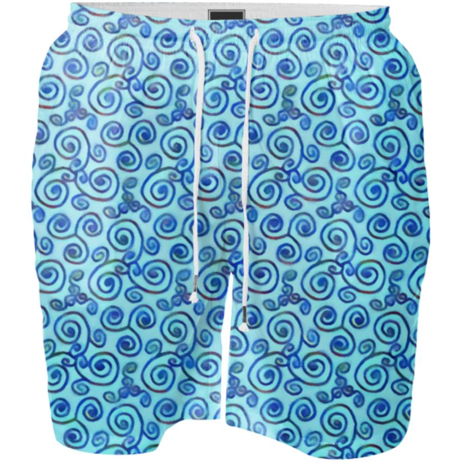 SWIM SHORT Blue Ornaments