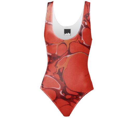 Red Marble Swimsuit
