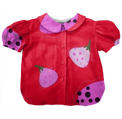 WILD FIGS RED Cotton Summer Bluse II