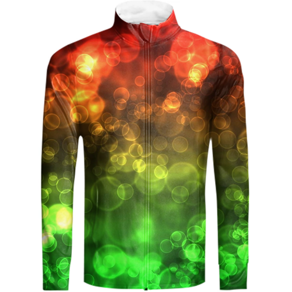 Red Green Bokeh Track Suit Jacket
