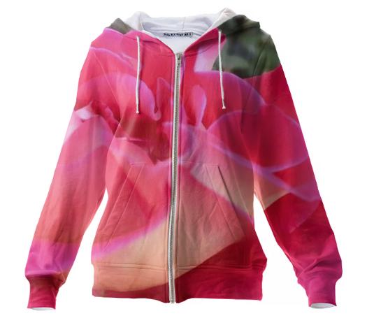 Rose Zippered Hoodie