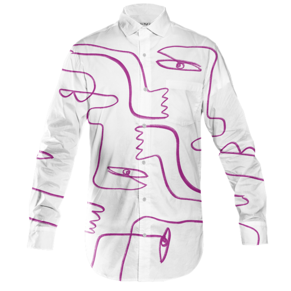 Pink Lady Long-Sleeve Button-Up