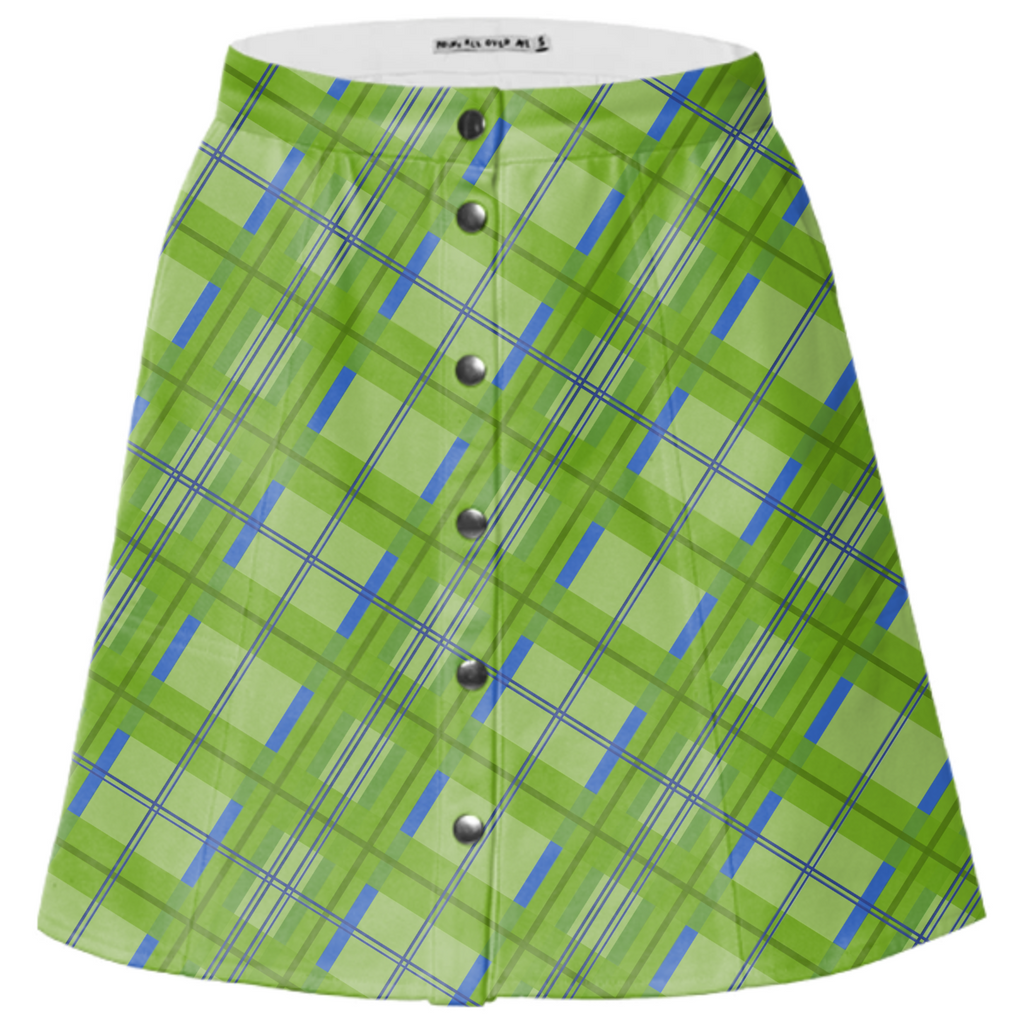 MM Green Plaid Mini Skirt