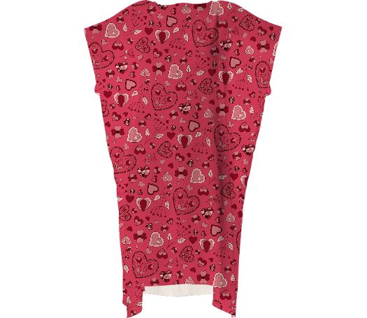 Pink hearts and flowers square dress