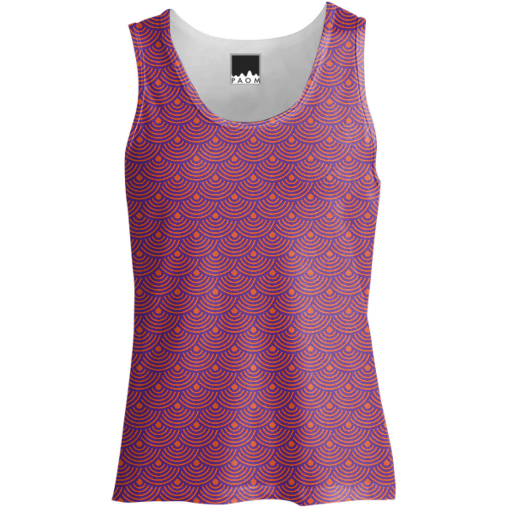 Fish Scales Geometric Pattern Purple, Red