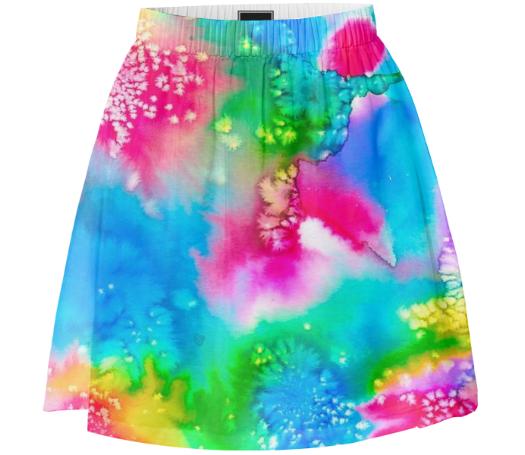 Watercolor Burst Summer Skirt