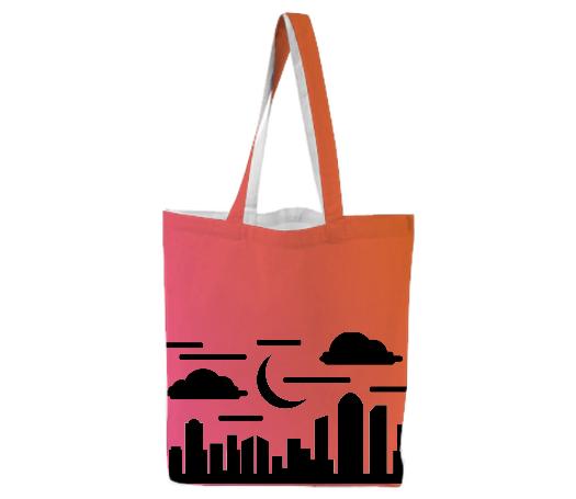 Sunsets Over Cityscape Tote Bag