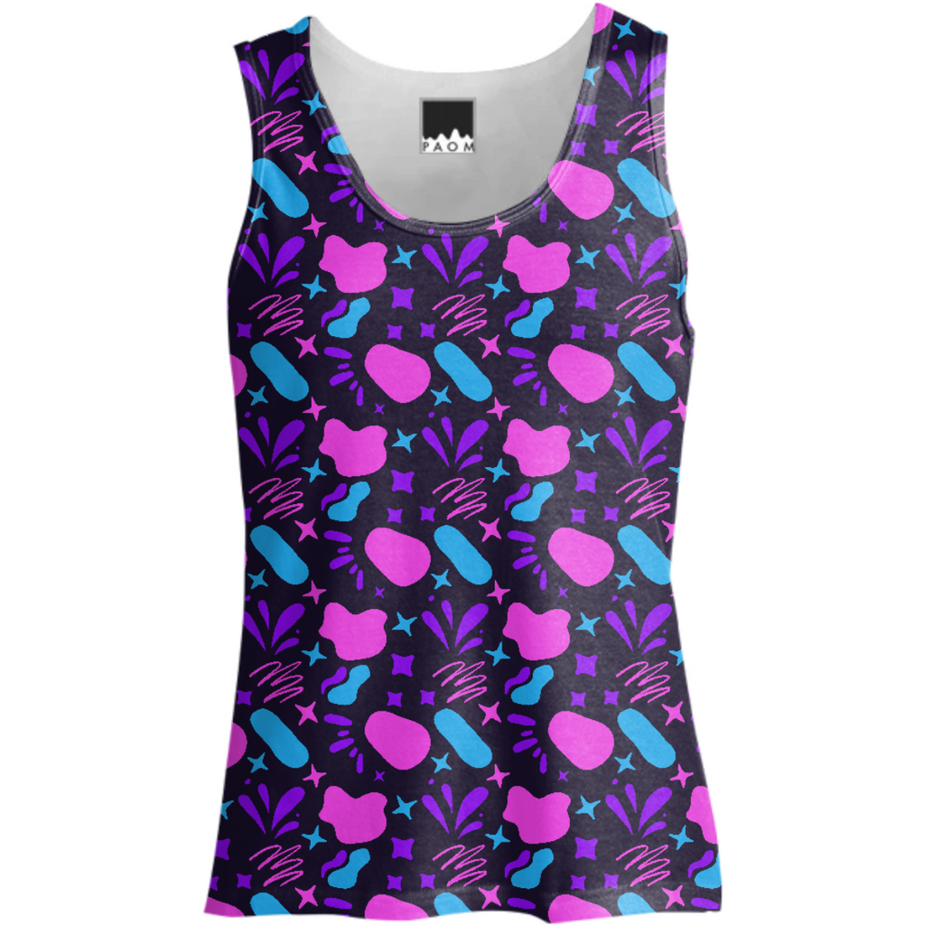 Abstract geometric stones and colorful stars ladies tank top  t-shirt