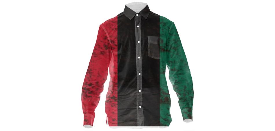 Electric Tribe African Flag Men s Button Up