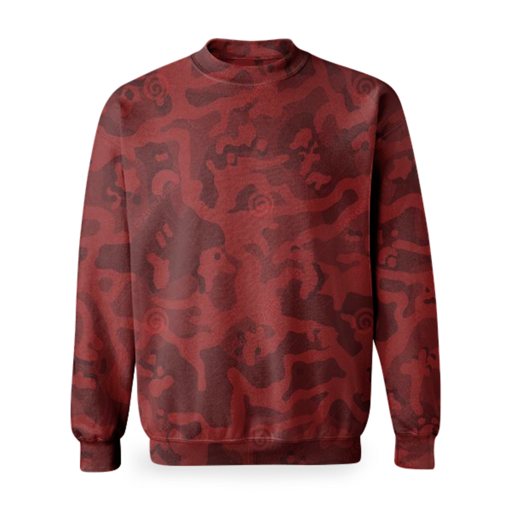 army red texture design on sweatshirt
