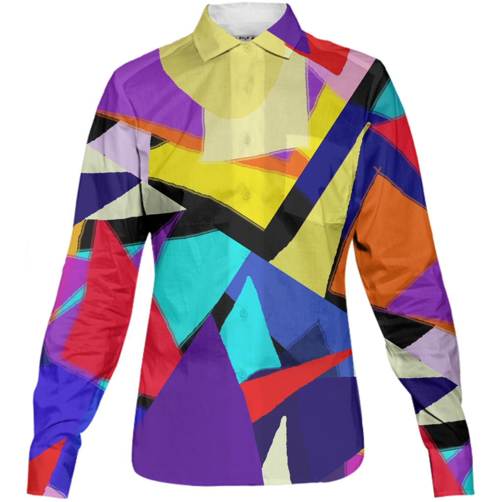 Triangles Abstract Womens Button Down