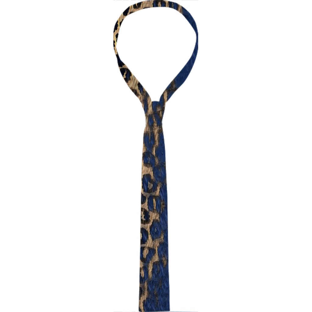 Blue Cheetah Cotton Tie