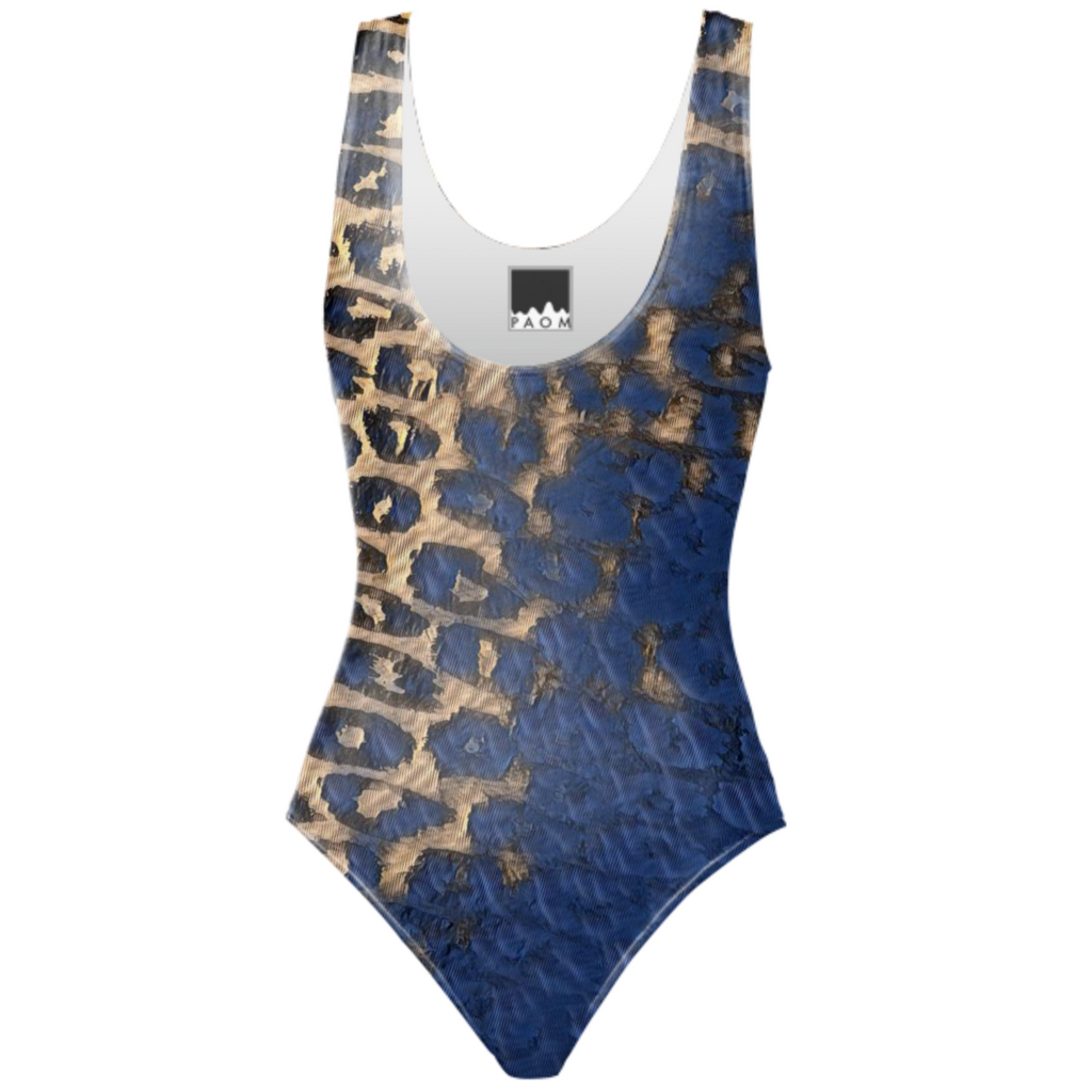 Blue Cheetah One Piece Swimsuit