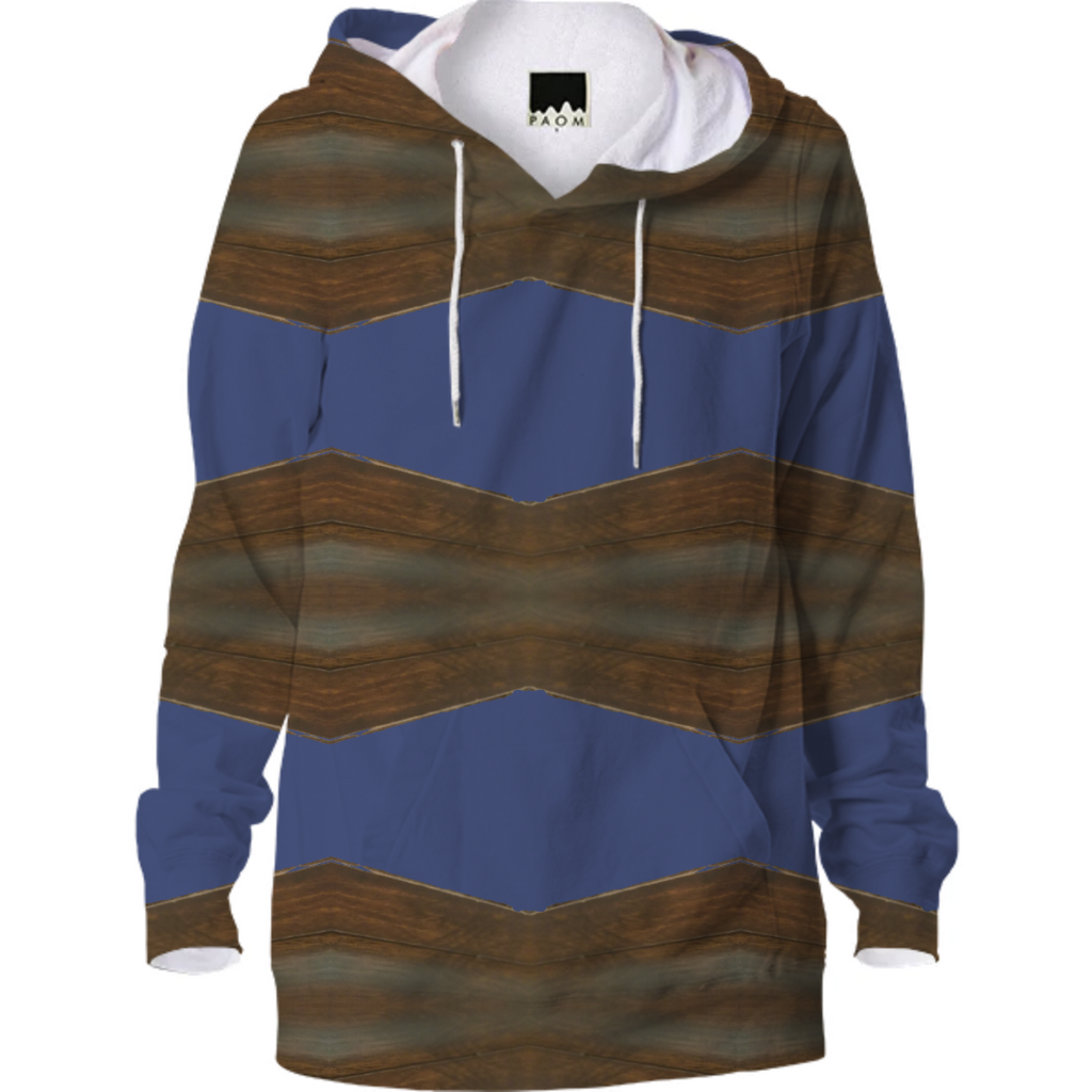 Blue and Wood Geometric