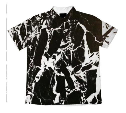 Short sleeve marble button down