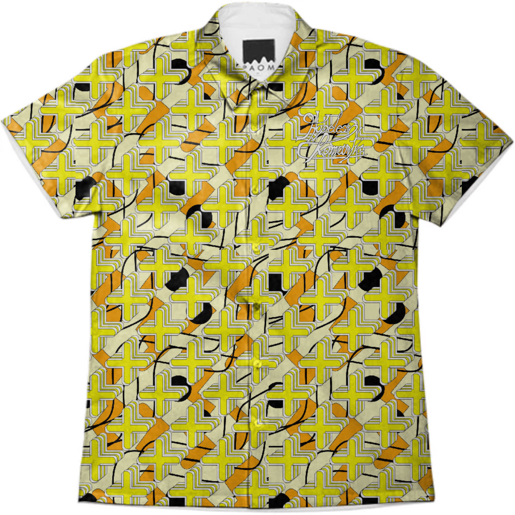 Hopeless Romantic Yellow Patterned Buttoned Shirt