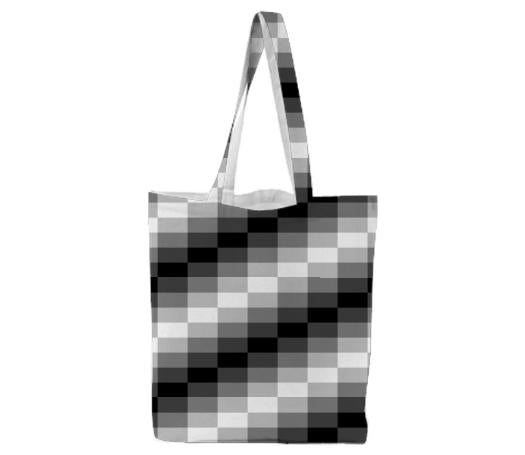 Diagonal Pixel Stripes Tote Bag
