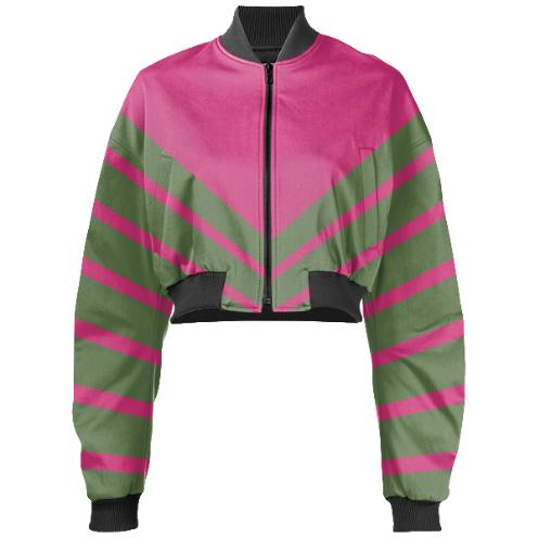 Bomber Jacket Pink Zig Zag