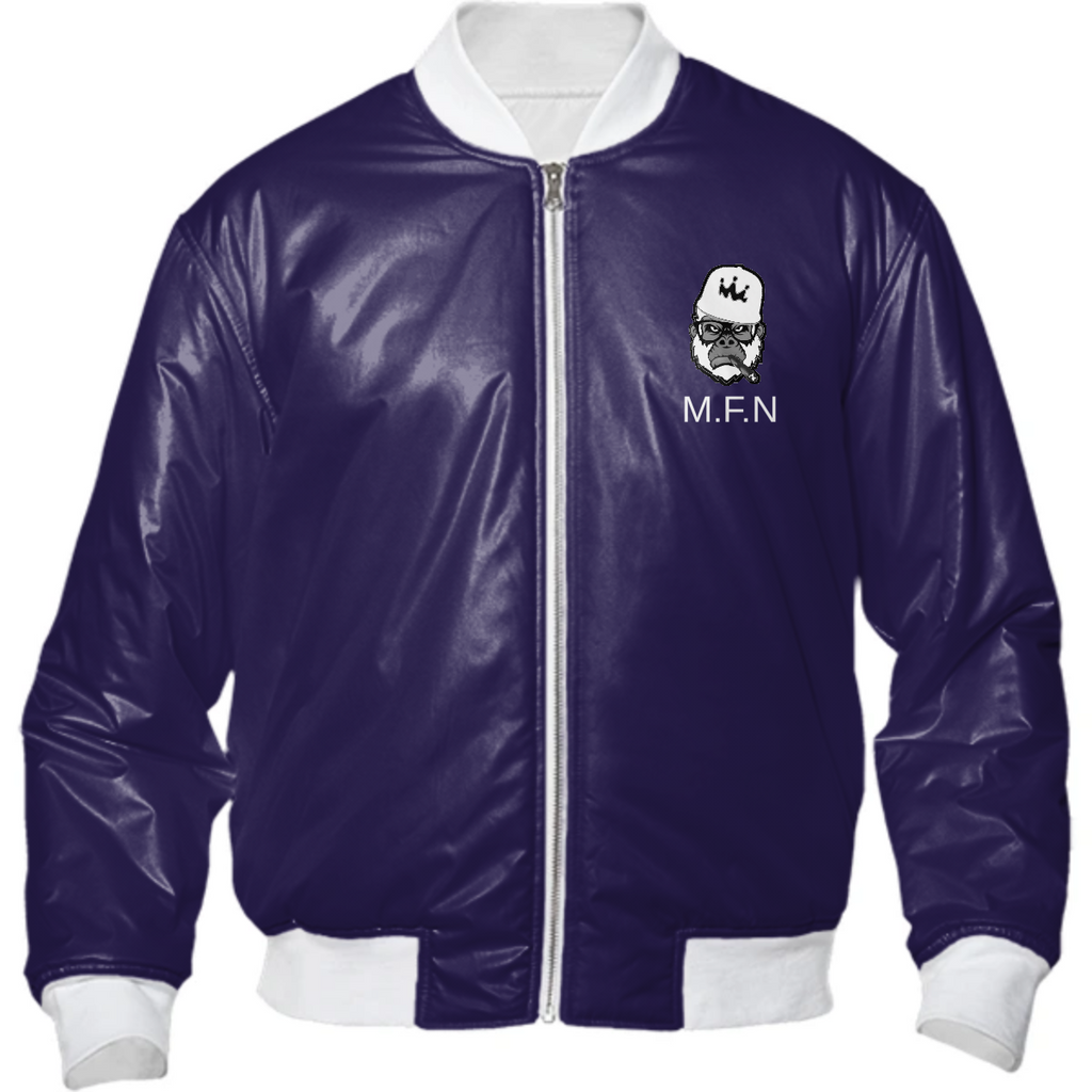 Meanfit-Nature Blue Initial Bomber Jacket