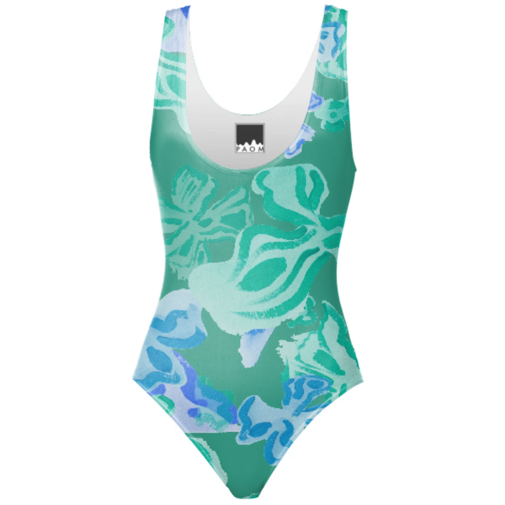 FLORAL SWIMSUIT - GREEN