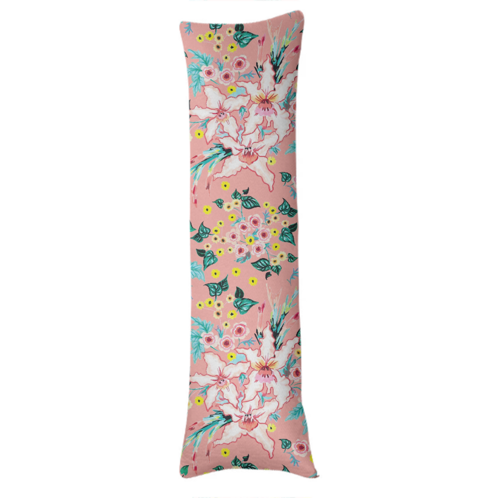Tropical floral lilies on coral
