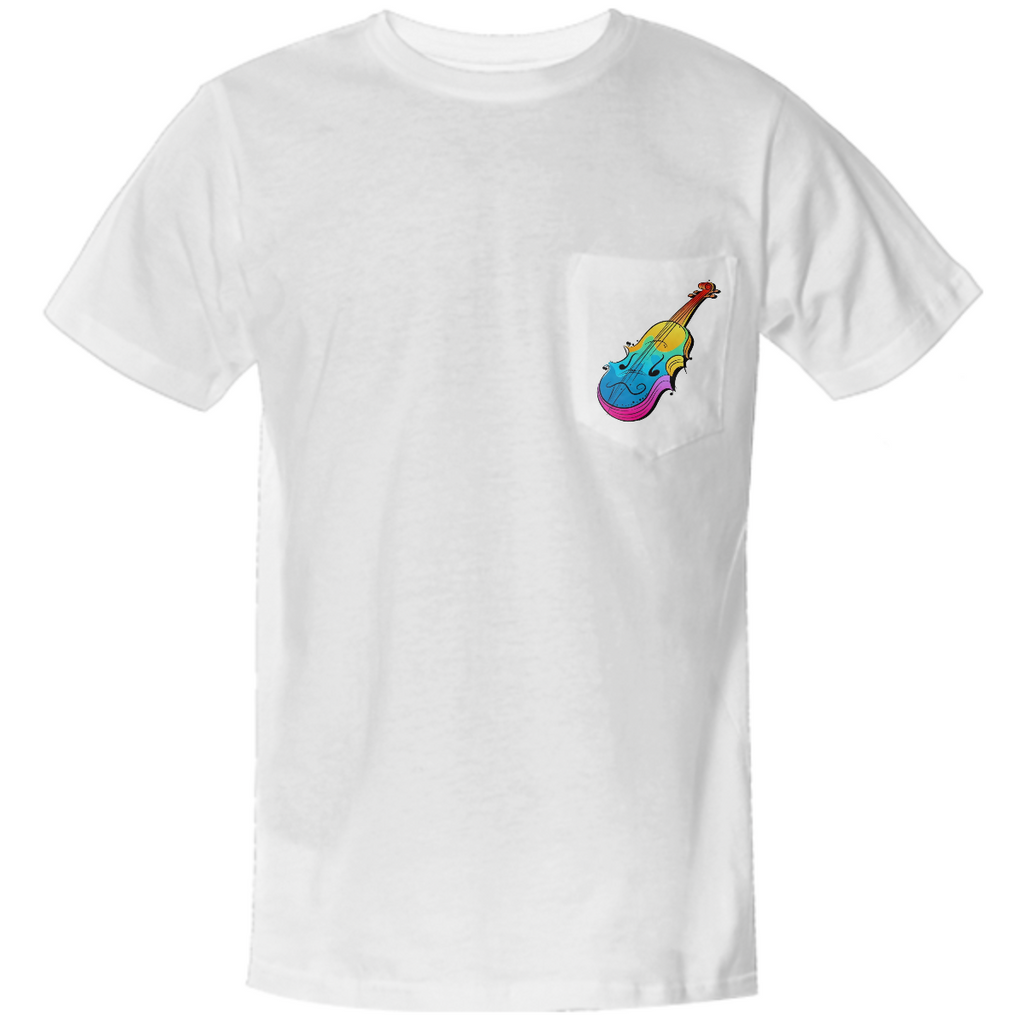 Colorful Violin Pocket T-shirt