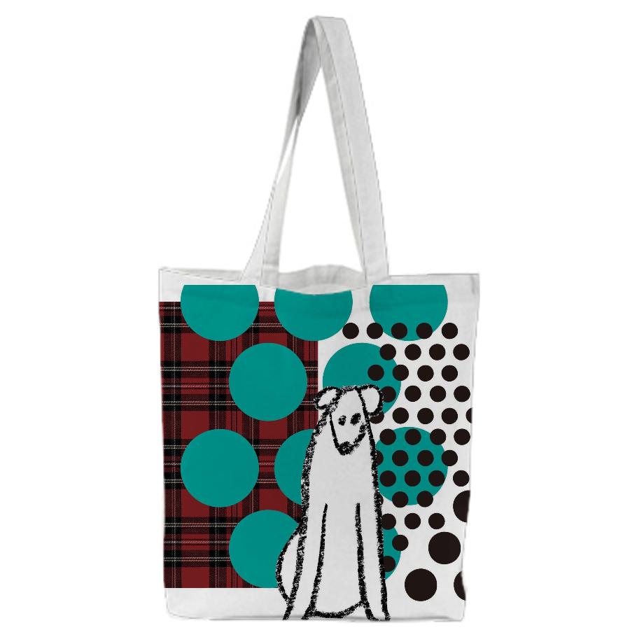 Polka dots and borzoi TOTE 02