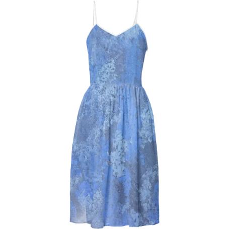 Blue Abstract Floral Dress