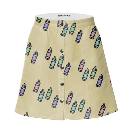 Yellow Pixel Markers Mini Skirt