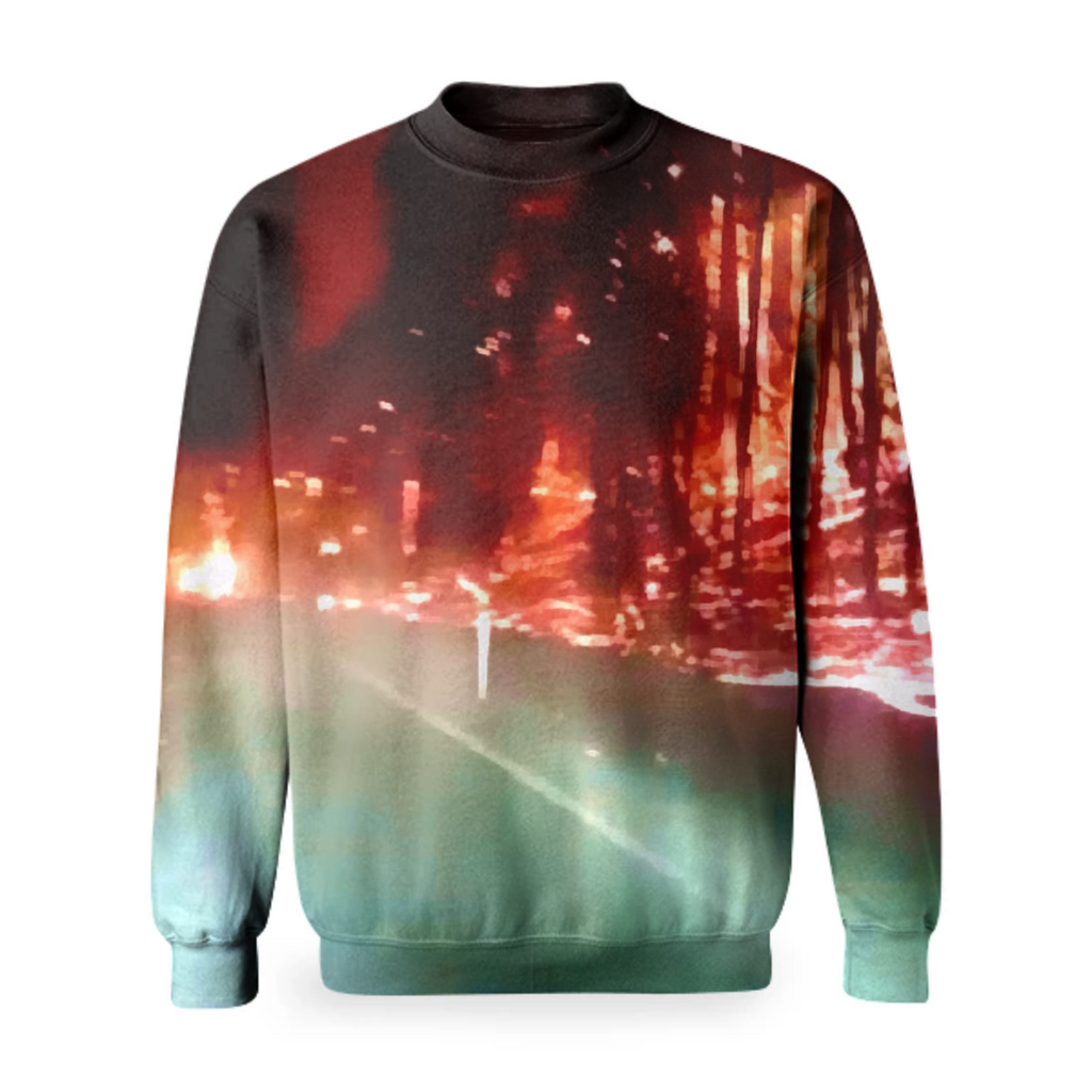 forest fire Valley Fire CA wildfire road basic sweatshirt