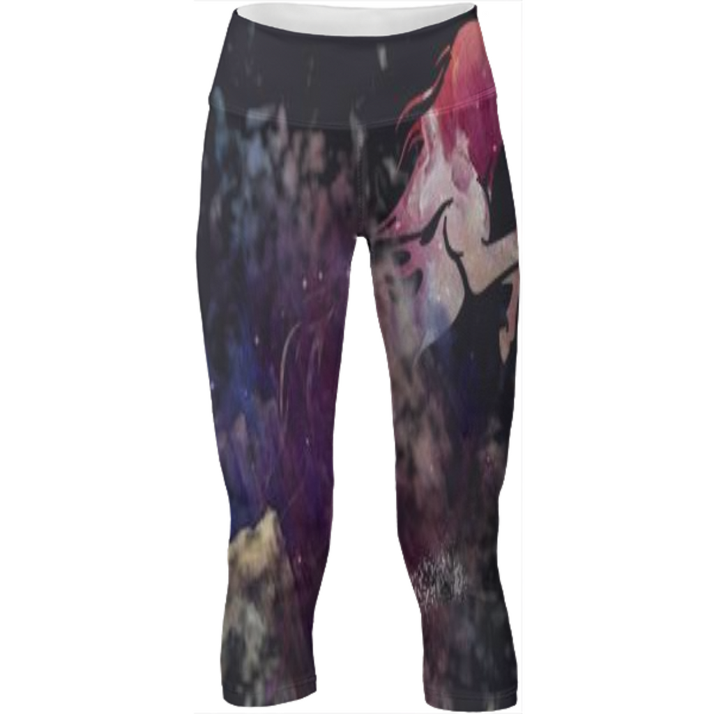 jumping horse universe design on yoga pants