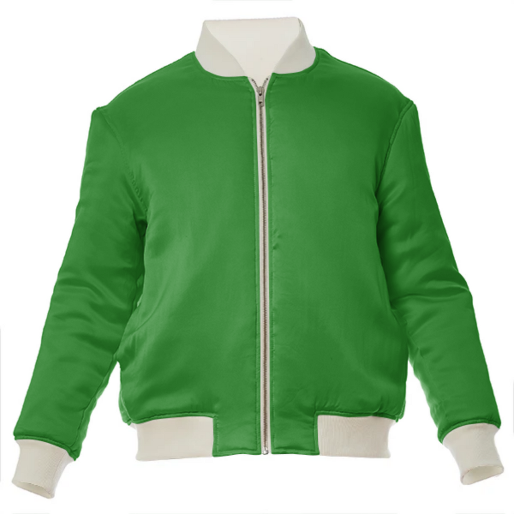 color forest green VP silk bomber jacket