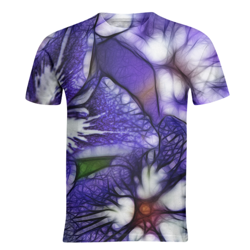 Purple and White Flowers Basic T-shirt