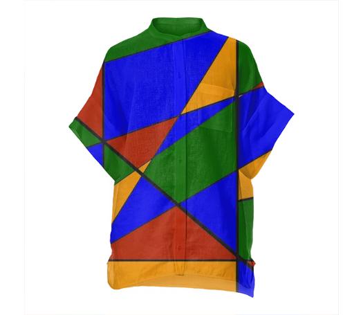 Geo I Boxy Linen Shirt by TapWaterTees
