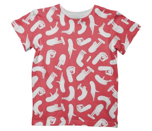 JANSAN FINGER SKATE KINDER SHIRT ROOD