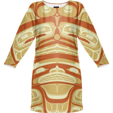 Spring Orange Watches Water Sweat Shirt Dress