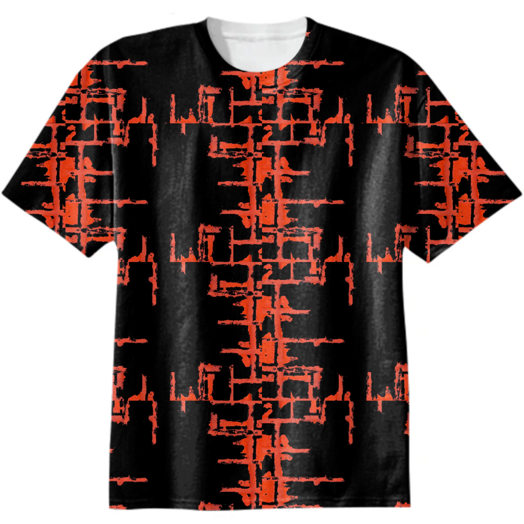 Red And Black Abstract Grunge Print