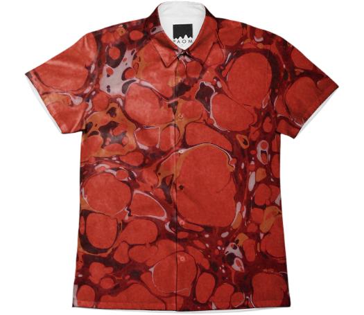 Red Marble Button Down