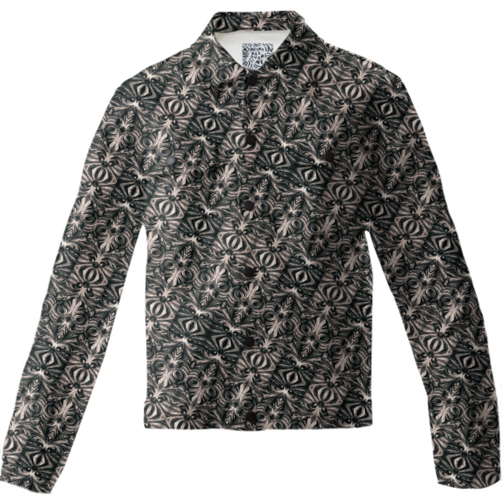 Modern Tribal Silver Ornate Pattern Print