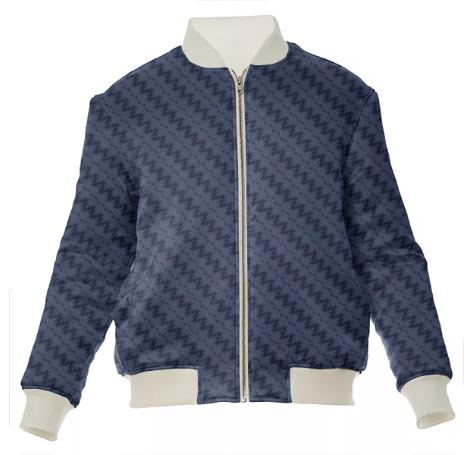 HF Blue Houndstooth Bomber Jacket