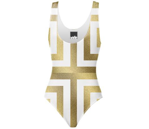 Gold Geometry Swimsuit