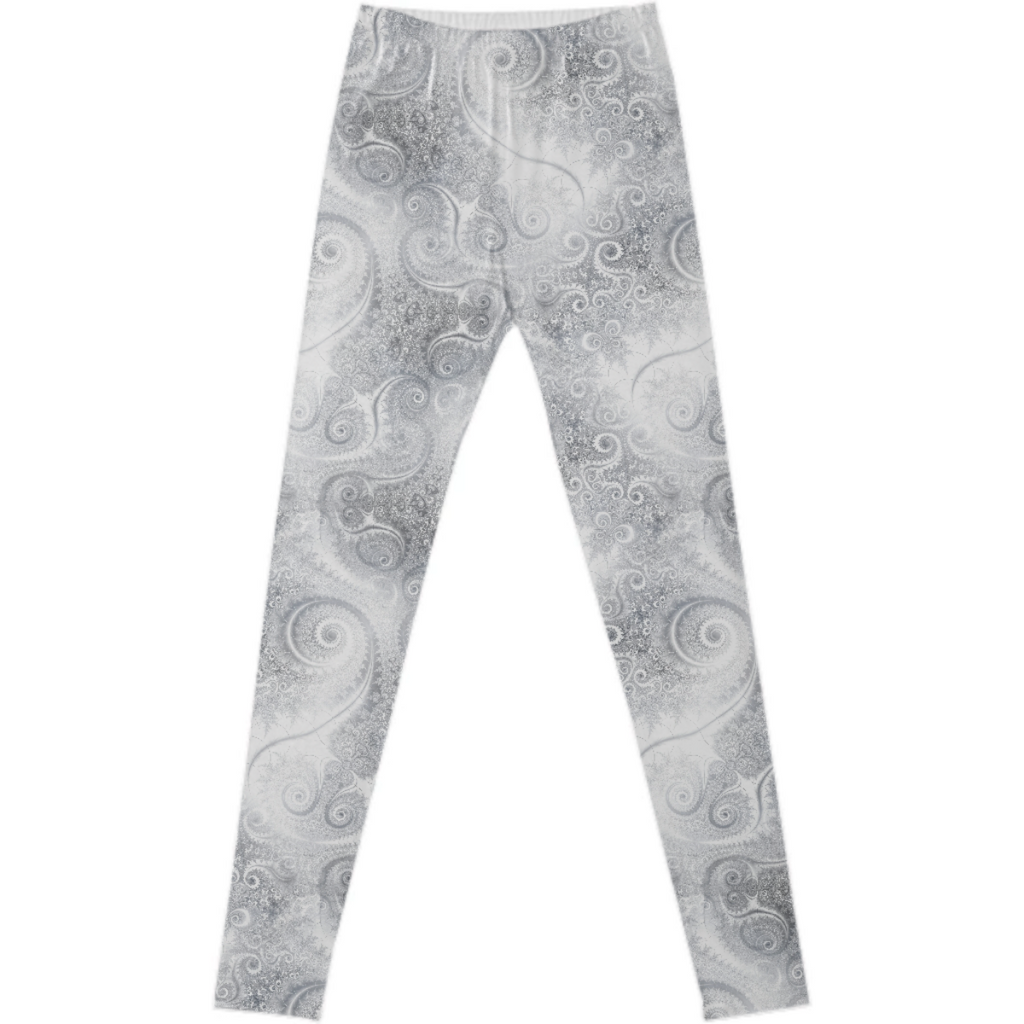 Silver White Swirls and Spirals Pattern