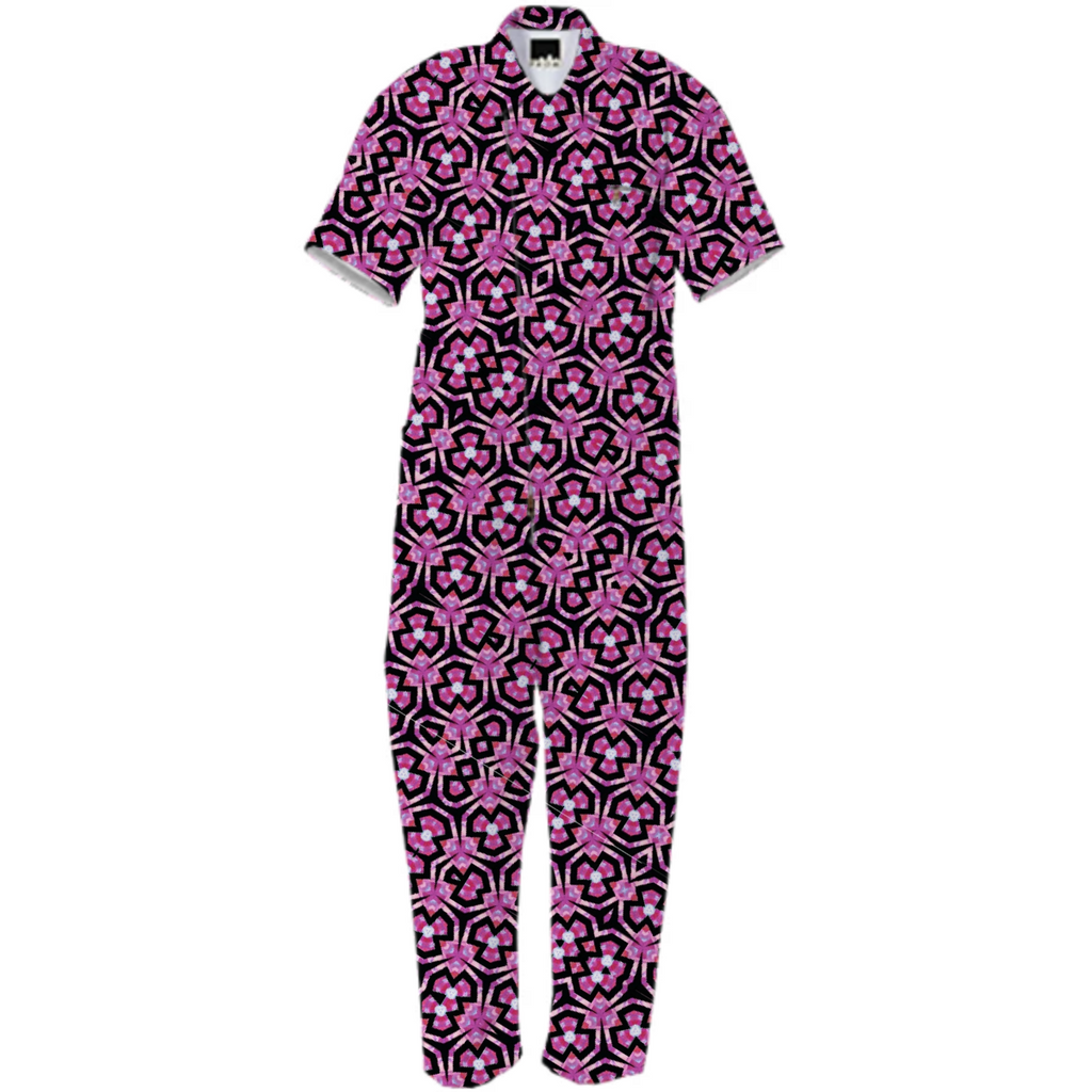 tile print 3 jumpsuit