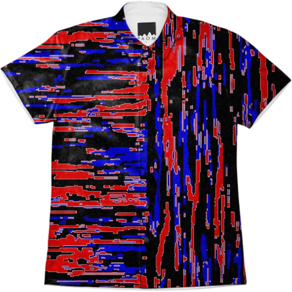 red blue lengthwise cross